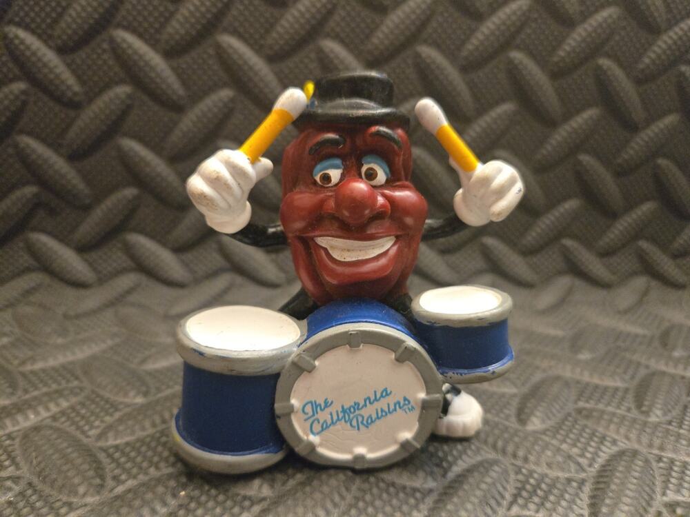 Vintage California Raisins Drummer PVC Figure Band Musician Applause 1987